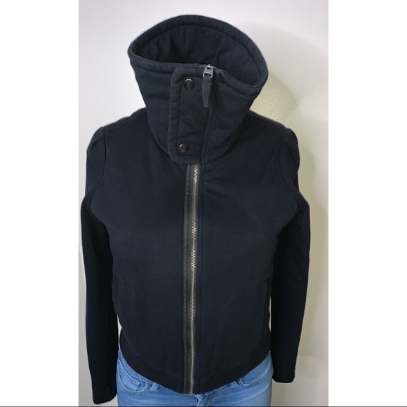 Splendid Tops - Splendid black sz S zip up w/oversized collar